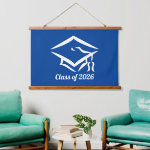 Graduation Class of 20?? BLUWHT Customise Year Hanging Tapestry