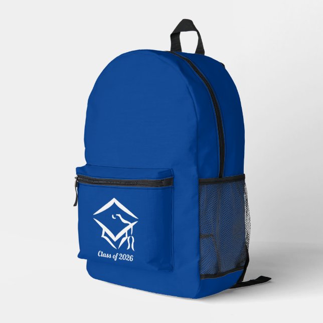 Graduation Class of 20?? BLUWHT Customise Year Printed Backpack (Back Corner Right)