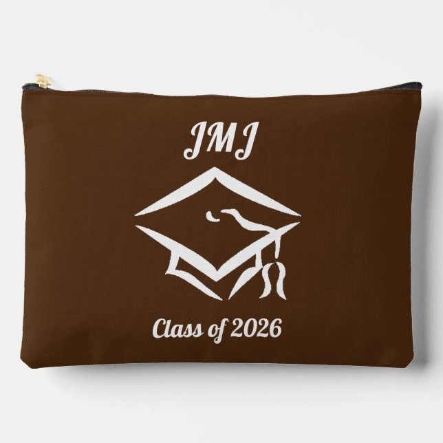 Graduation Class of 20?? BRNWHT Customise Year Accessory Pouch (Front)