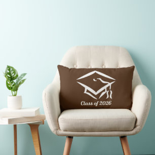 Graduation Class of 20?? BRNWHT Customise Year Lumbar Cushion