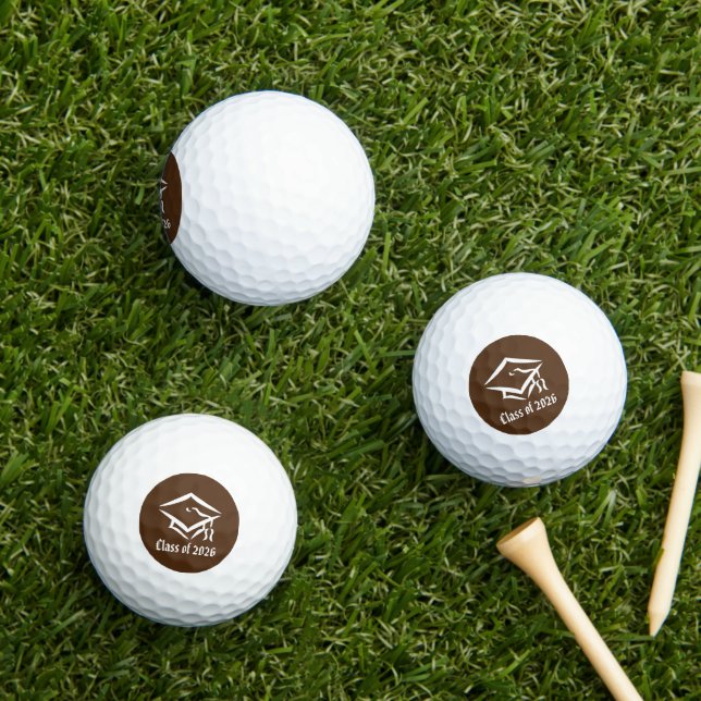 Graduation Class of 20?? BRNWHT Customize Year Golf Balls (Insitu Grass)