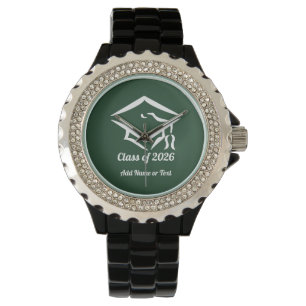 Graduation Class of 20?? DKGRNWHT Custom Year Name Watch