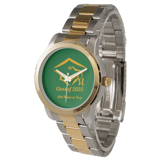 Graduation Class of 20?? GRNGLD Custom Year Name Watch (Angled)