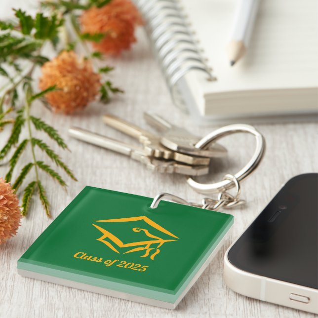 Graduation Class of 20?? GRNGLD Customise Year Key Ring (Front Right)