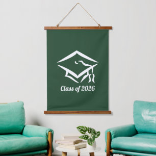 Graduation Class of 20?? PNGRNWHT Customise Year Hanging Tapestry