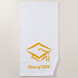 Graduation Class of 20?? WHTGLD Custom Year Name Beach Towel