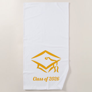 Graduation Class of 20?? WHTGLD Custom Year Name Beach Towel
