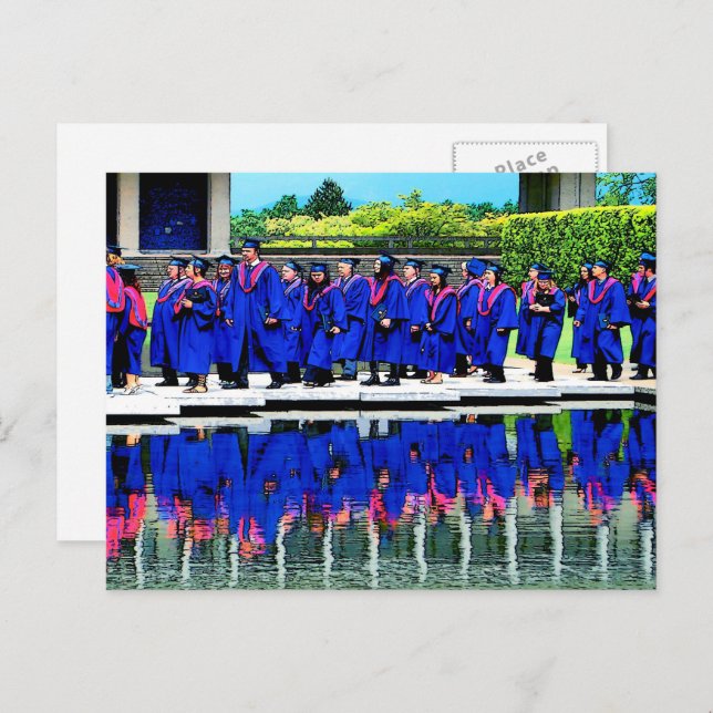 Graduation Class of 20XX by Water Announcement Postcard (Front/Back)