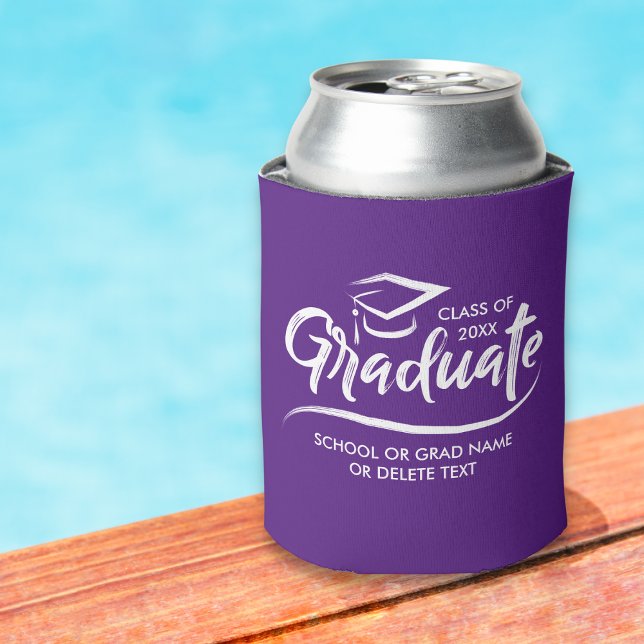 Graduation Class of 20XX Your School Colour Custom Can Cooler (Creator Uploaded)