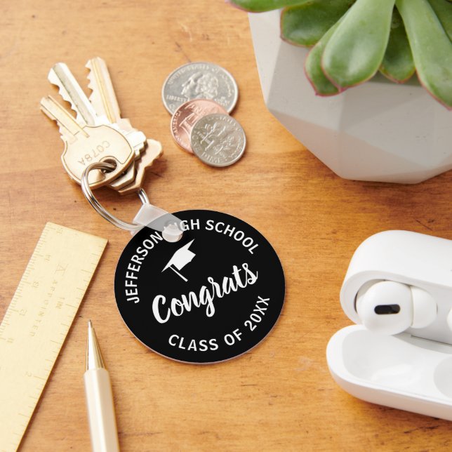 Graduation Class of Add Year Custom School Name Key Ring (Desk)