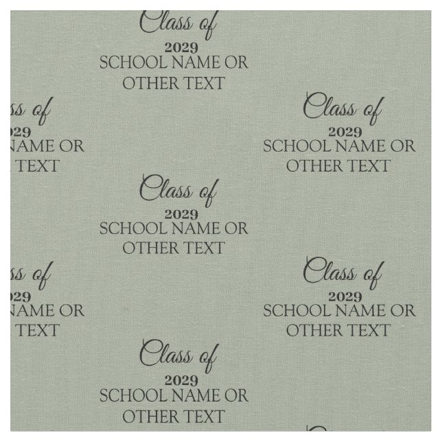 Graduation Class of Custom Year and Text Fabric (Close Up)