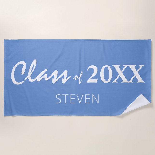 Graduation Class of Custom Year Personalised Beach Towel (Front)