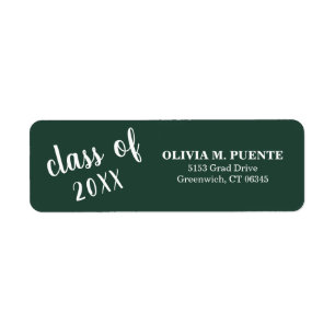 Graduation Class Of Forest Green Return Address