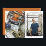 Graduation Class of Geography Science<br><div class="desc">Graduation Class of Geography Science Education Grad Photo Announcement features a watercolor illustration of travel accessories with a backpack, map and compass. The text "Grad", your qualification, name, year of qualification and location of study. Personalise by editing the text in the text boxes provided and adding your favourite photo. Designed...</div>