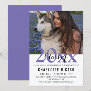 Graduation Class of Modern Personalised (Purple) Invitation