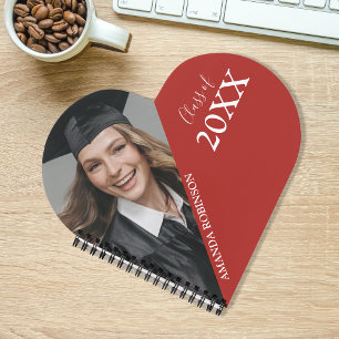 Graduation Class Of   Photo Heart Notebook