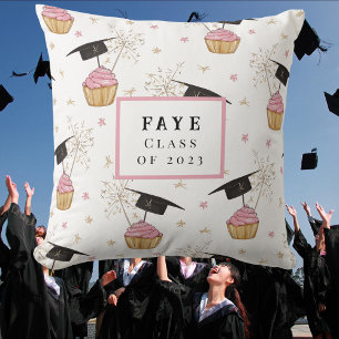 Graduation Class of Pink Cupcake Personalised  Cushion