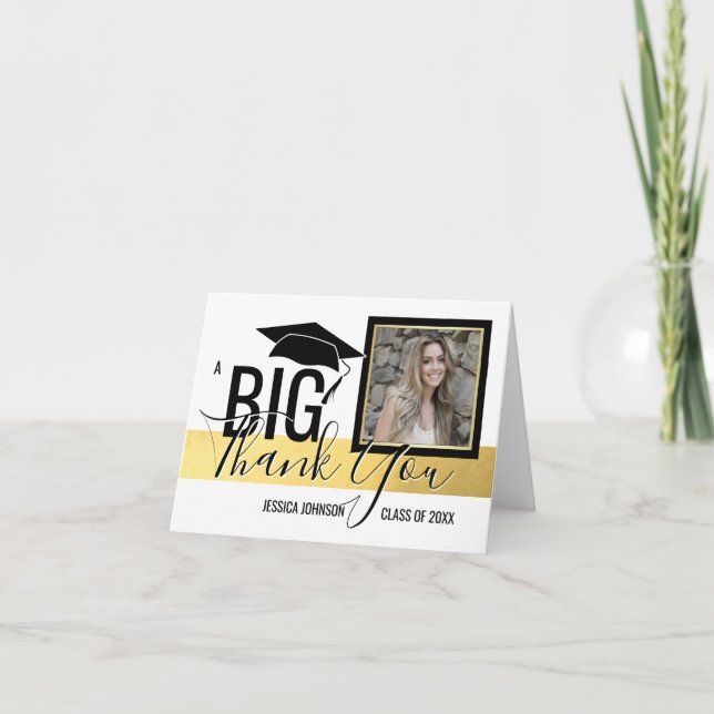 GRADUATION CLASS OF - THANK YOU Gold Foil | PHOTO (Front)