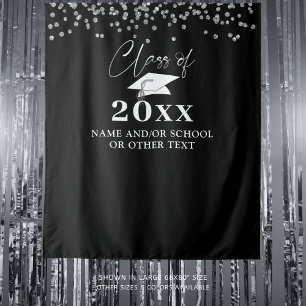 Graduation CLASS OF YEAR Confetti Photo Backdrop Tapestry