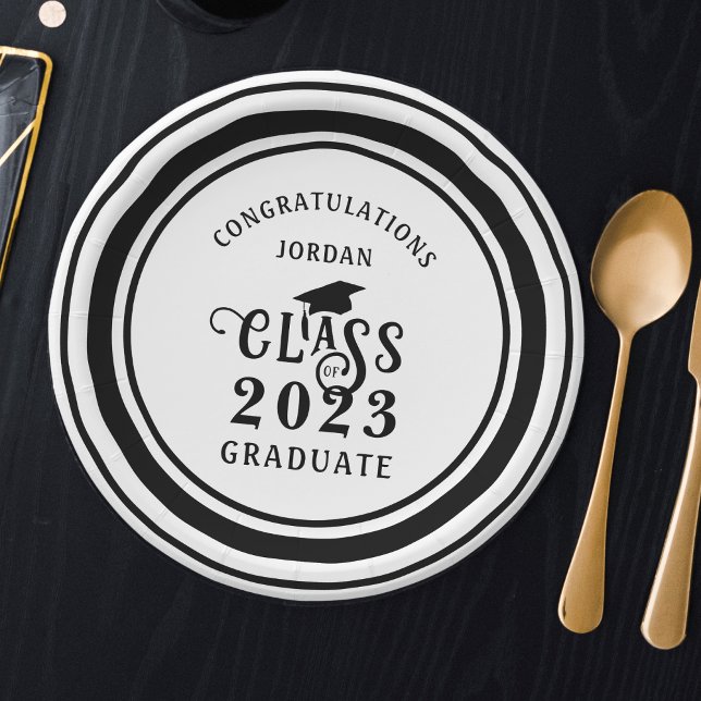 Graduation Class of Year Congrats Custom Colour Paper Plate (Creator Uploaded)