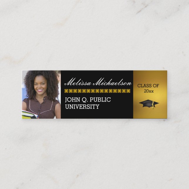 Graduation Class Photo Insert Name Intro Card (Front)
