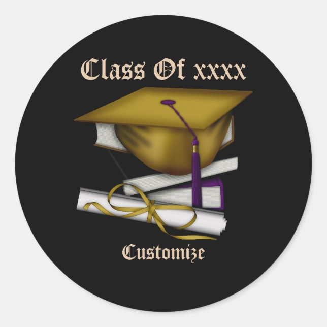 Graduation & Class Reunion Cap & Diploma Stickers (Front)