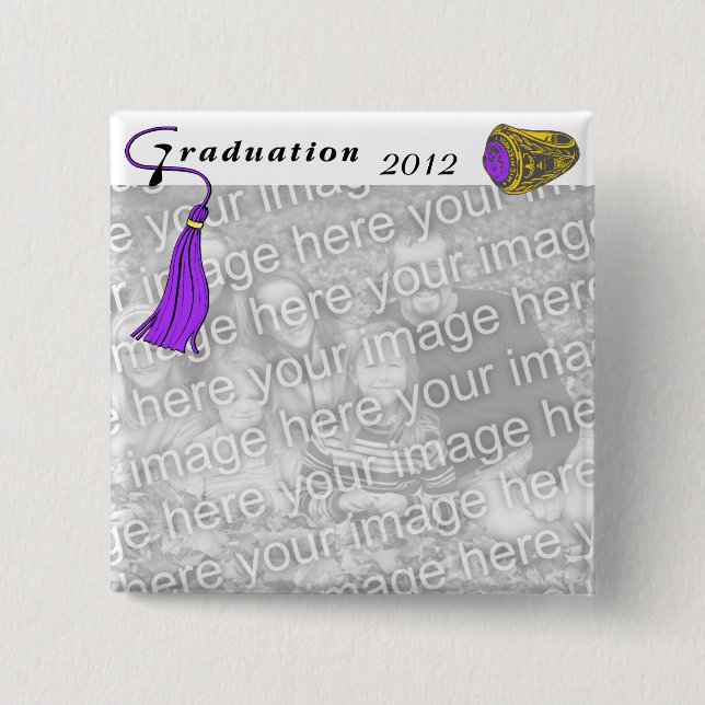 Graduation Class Ring PURPLE 15 Cm Square Badge (Front)