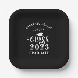 Graduation Class Year Congrats Custom Colour Paper Plate
