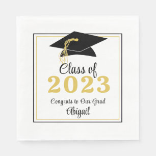 Graduation Class Year Custom Colour and Text Napkin