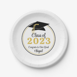 Graduation Class Year Custom Colour and Text Paper Plate