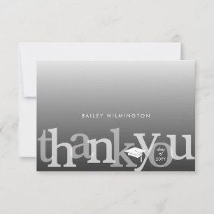Graduation Class Year Modern Thank You Card