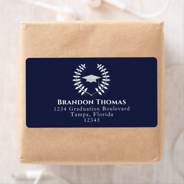 Graduation Classic Navy Laureate Return Address (Insitu)
