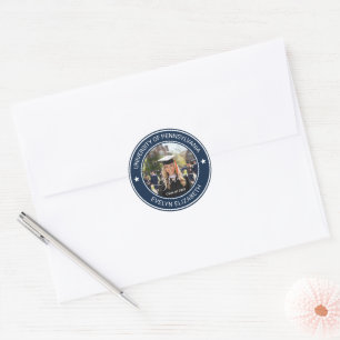 Graduation Classic Style Navy Round Sticker Sheet
