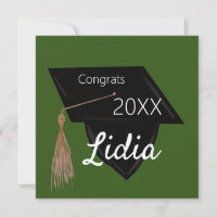 Graduation College Highschool Cap Gown  Card