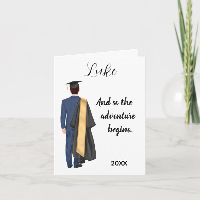 Graduation College Leaver Modern Card For Him (Front)