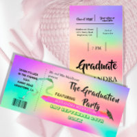 Graduation Colourful Festival Ticket Invitation