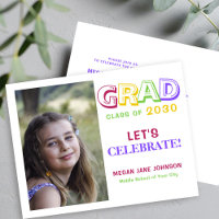 Graduation colourful middle school grad photo