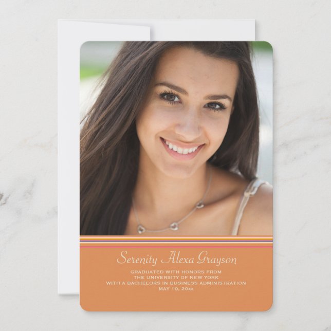 Graduation Colours Photo Announcement (Front)