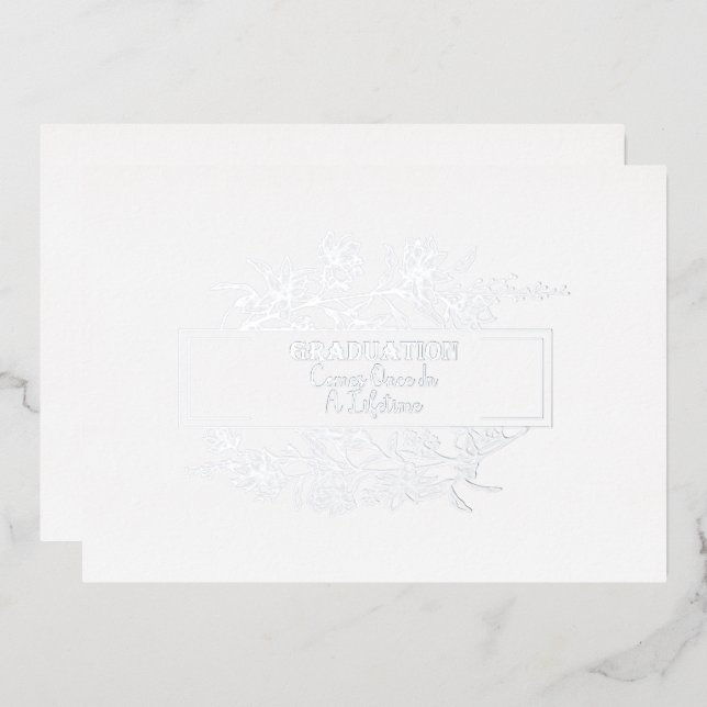 Graduation Comes Once In A Lifetime Foil Invitatio (Front/Back)