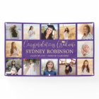 Graduation Congrats 12 Photo Collage Purple & Gold
