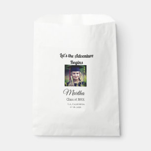 Graduation congrats add name photo city date class favour bags