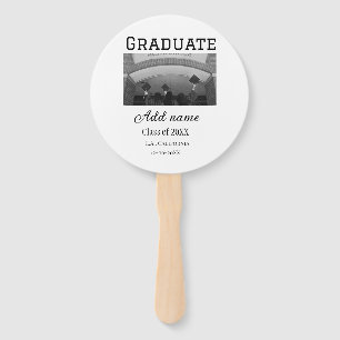 Graduation congrats add name photo city date class hand fan
