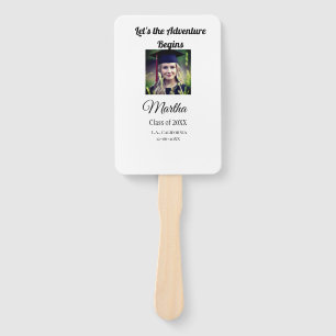 Graduation congrats add name photo city date class hand fan