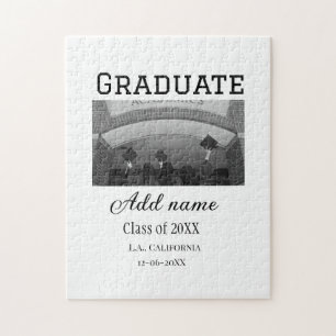 Graduation congrats add name photo city date class jigsaw puzzle