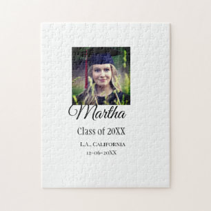 Graduation congrats add name photo city date class jigsaw puzzle