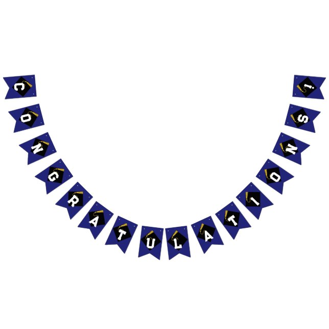 Graduation Congrats Blue Bunting Flags (All)