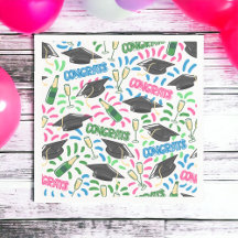 Graduation Congrats Champagne Confetti Colourful 