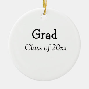 Graduation congrats class of 20xx add name text ceramic tree decoration