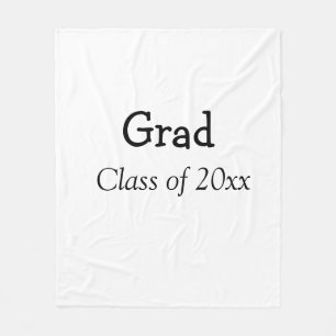 Graduation congrats class of 20xx add name text fleece blanket
