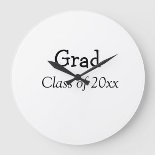 Graduation congrats class of 20xx add name text large clock